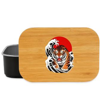 Tigre en vagues rouges - Boîte à goûter - noir - Devant