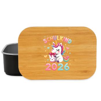 Schulkind 2026 Einschulung 2026 Schulanfang - Lunch Box - Schwarz - Vorne