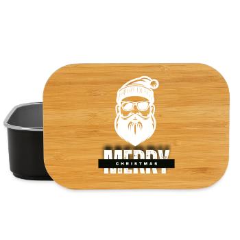 Merry Christmas Weihnachtsmann Geschenk - Lunch Box - Schwarz - Vorne
