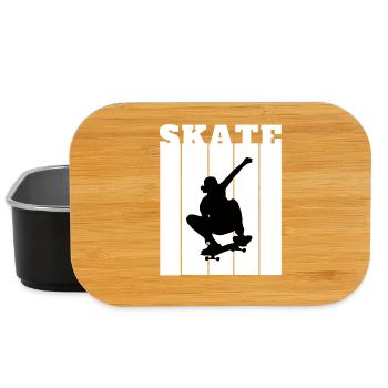 Skateboard Silhouette Skater Geschenk Cooles Shirt - Lunch Box - Schwarz - Vorne