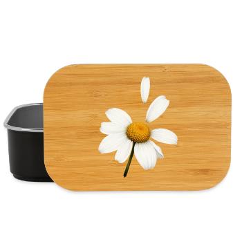 Margerite mit fliegenden Blütenblättern Design - Lunch Box - Schwarz - Vorne