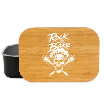 Rock and Bake Schädel Motiv - Lunch Box - Schwarz - Vorne