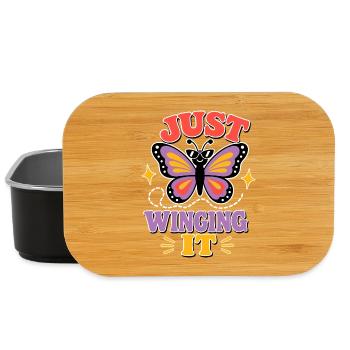 Just Winging It – Lustiger Schmetterling - Lunch Box - Schwarz - Vorne