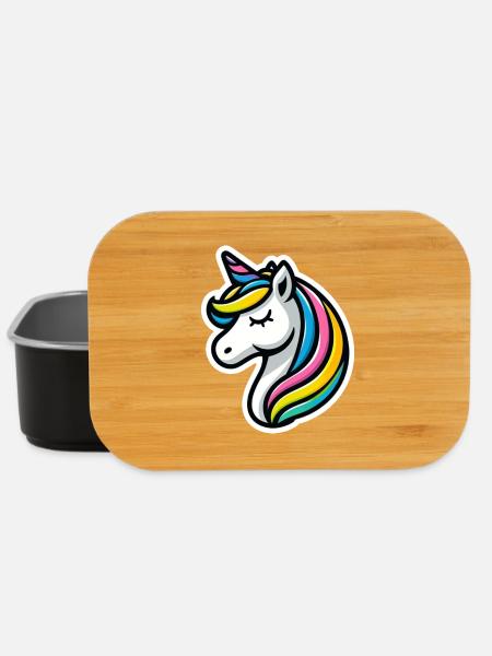 Einhorn Comic schlafend - Lunch Box - Schwarz