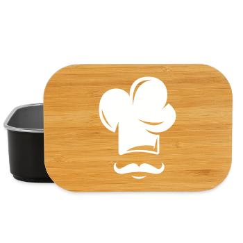 koch cook symbol icon hat Mütze beard Bart Logo - Lunch Box - Schwarz - Vorne