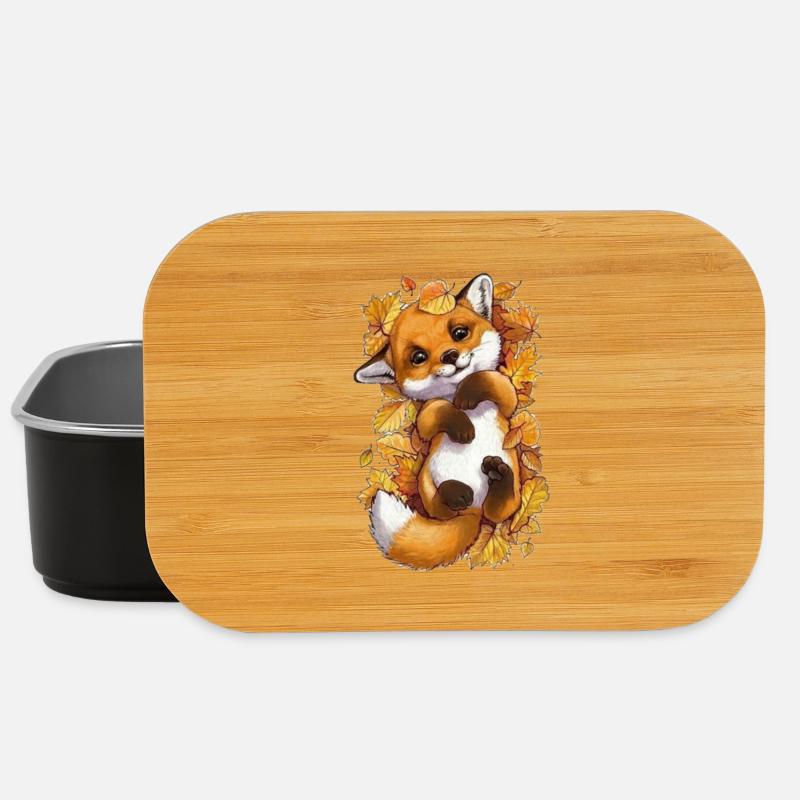 Cute baby fox - Lunch Box - Schwarz