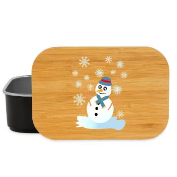 snowman and snowflakes cool christmas - Lunch Box - black - Front