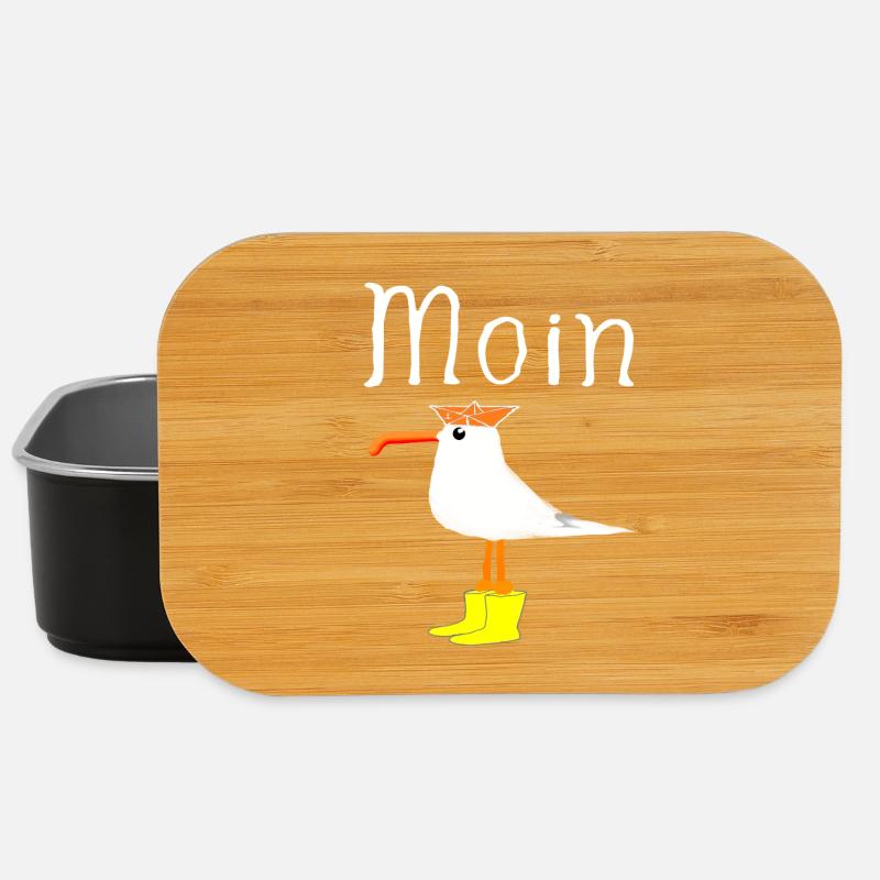 Moin Hafen Heimat Küstenkind Möwe Anker Geschenke - Lunch Box - Schwarz