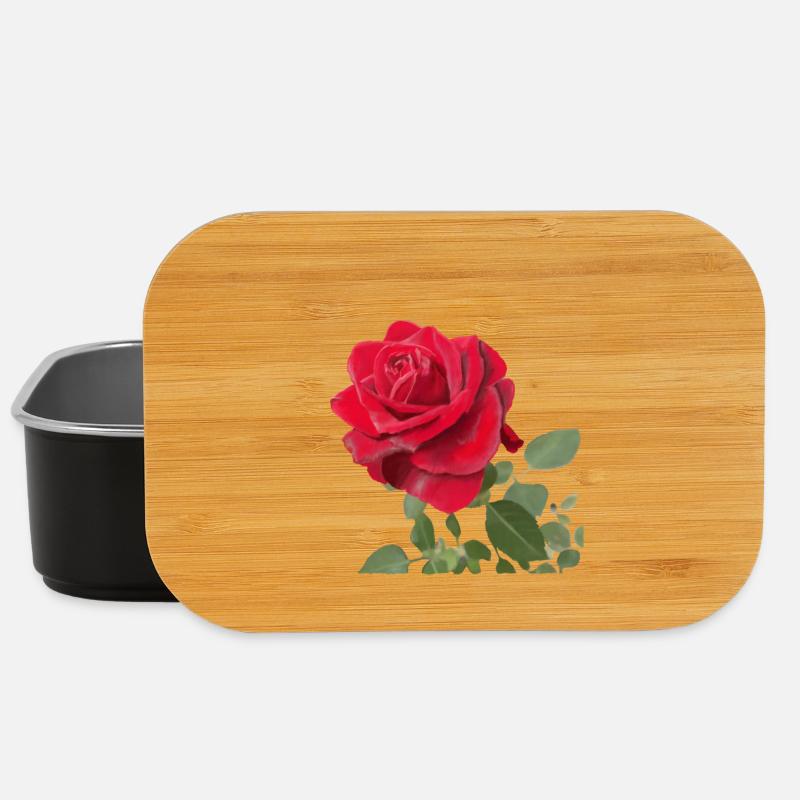 Rote Rose - Lunch Box - Schwarz