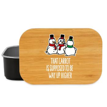 Effronté Noël Ugly Noël Bonhomme de neige Blague - Boîte à goûter - noir - Devant