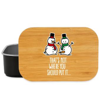 Cheeky, dirty, funny Christmas snowman - Lunch Box - black - Front