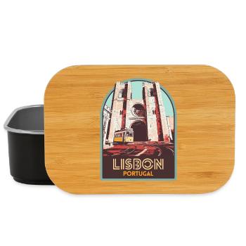 Lisbon, beautiful city Portugal cathedral tram - Lunch Box - black - Front