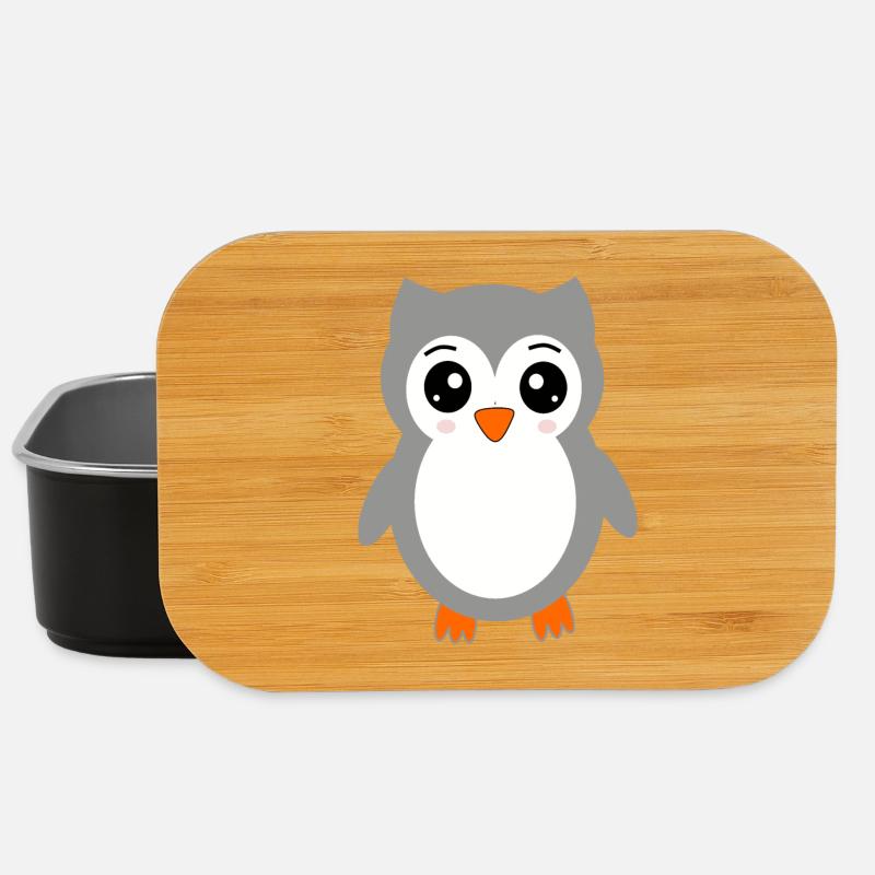 graue Eule - Lunch Box - Schwarz