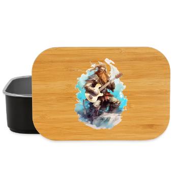 Viking Guitar Rocker Musician Guitarist - Lunch Box - black - Front