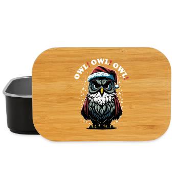 Santa Claus Owl - Lunch Box - black - Front