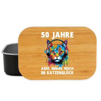 50 Geburtstag Katze Katzenliebhaber Katzen Spruch - Lunch Box - Schwarz - Vorne