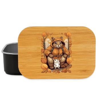 Süßes Eichhörnchen mit Maus - Lunch Box - Schwarz - Vorne