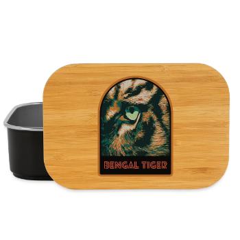 Tiger's Eye in Close-up – Intense Illustration - Lunch Box - black - Front