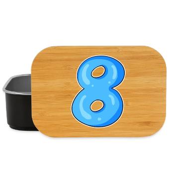 Number 8 Number Eight Motif Blue - Lunch Box - black - Front