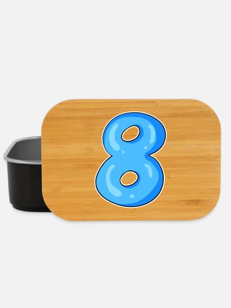 Zahl 8 Nummer Acht Motiv Blau - Lunch Box - Schwarz