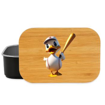 Dessin animé de baseball batteur de canard - Boîte à goûter - noir - Devant