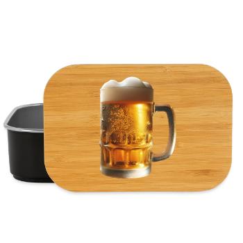 A cold beer in a beer mug - Lunch Box - black - Front