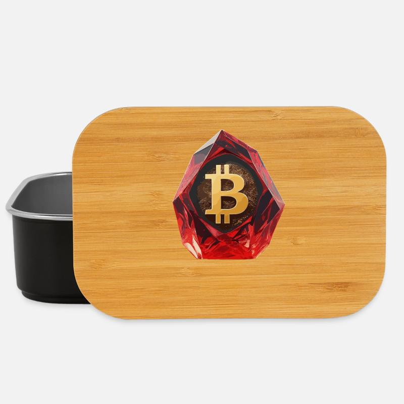 Bitcoin Crystal Design for Custom Printing - Lunch Box - black