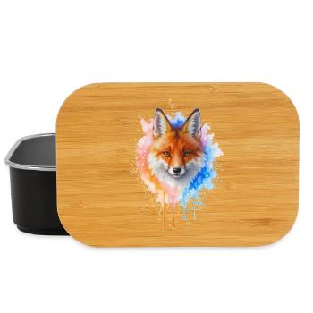 Aquarell Fuchs - Lunch Box - Schwarz - Vorne