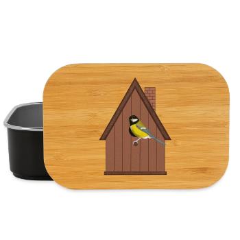 Meise am Nistkasten - Lunch Box - Schwarz - Vorne