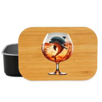 Ein Delfin in einem sommerlichen Cocktail - Lunch Box - Schwarz - Vorne