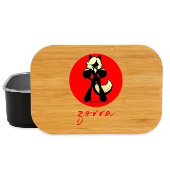 Roter Hintergrund Fuchs - Lunch Box - Schwarz - Vorne
