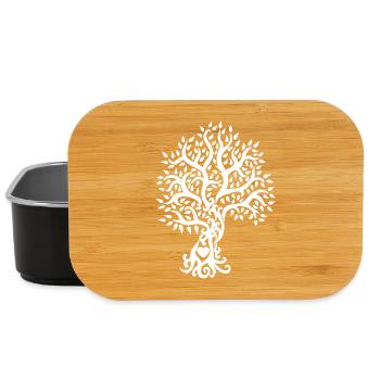 Arbre de vie au coeur de la nature blanc - Boîte à goûter - noir - Devant