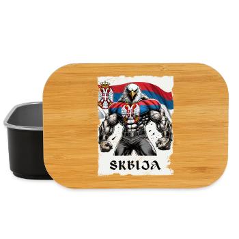 Design de musculation Serbia Eagle - Boîte à goûter - noir - Devant