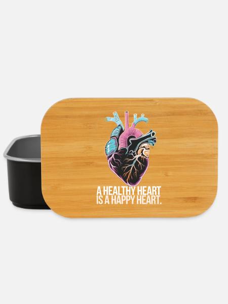 Heart with colorful anatomy and love message - Lunch Box - black