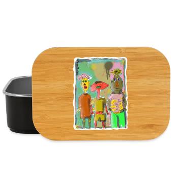 Illustration de trois amis « Dudes » - Boîte à goûter - noir - Devant
