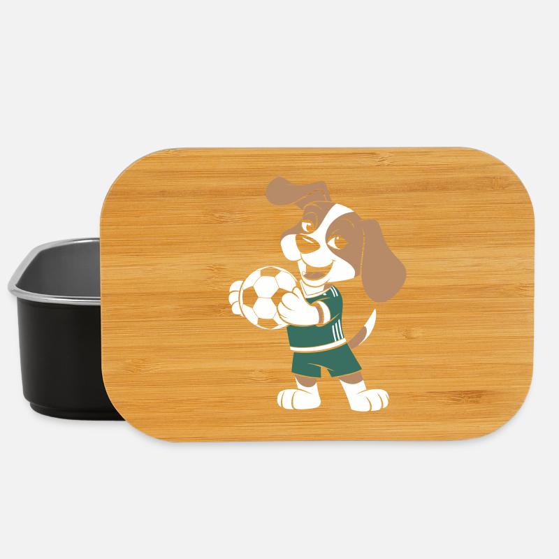 Playful Beagle Soccer - Lunch Box - black
