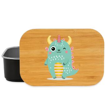 Niedliches Monster mit bunten Hörnern - Lunch Box - Schwarz - Vorne