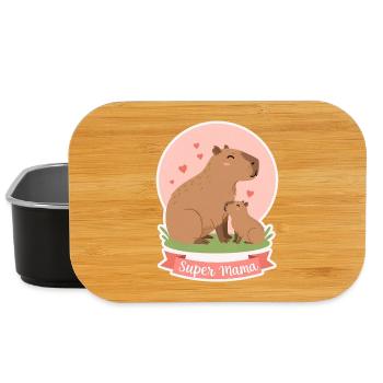 mother kapibara - Lunch Box - black - Front