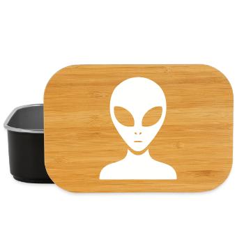Silhouette de portrait extraterrestre minimaliste - Boîte à goûter - noir - Devant
