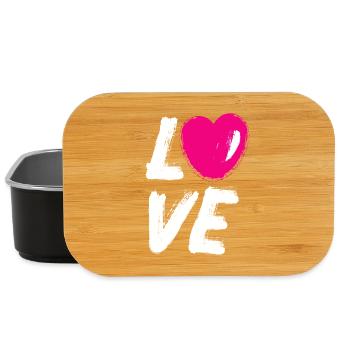 Love Love Heart Pink Wedding Comic Brush J’adore - Boîte à goûter - noir - Devant