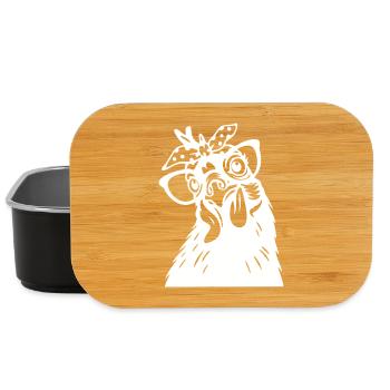 Drôle de poulet avec bandana Art - Boîte à goûter - noir - Devant