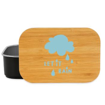 Let it Rain Cloud Cool Sayings Kids Rain Drops - Lunch Box - black - Front