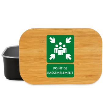 assembly point sign, signage - Lunch Box - black - Front