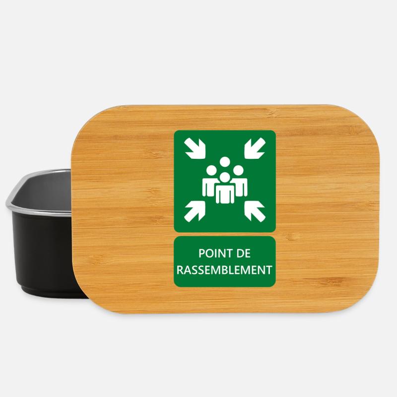 assembly point sign, signage - Lunch Box - black