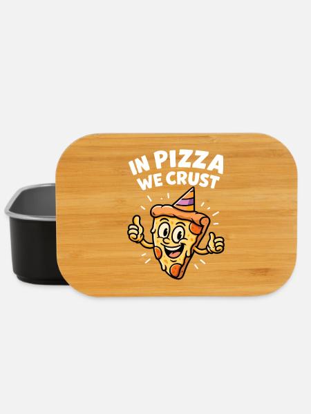 Lustiges Pizza Party Design - Lunch Box - Schwarz