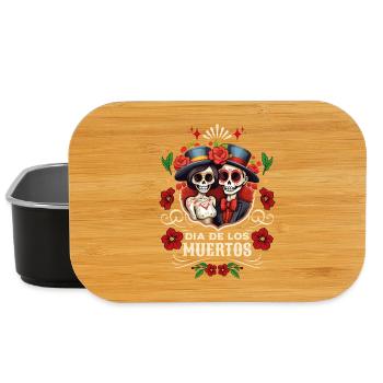 Dia De Los Muertos Skulls Skull Man Woman - Lunch Box - black - Front