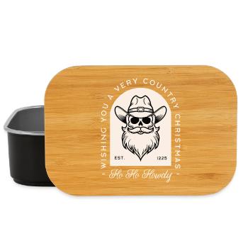 Christmas cowboy wishes Santa skull creepy western - Lunch Box - black - Front