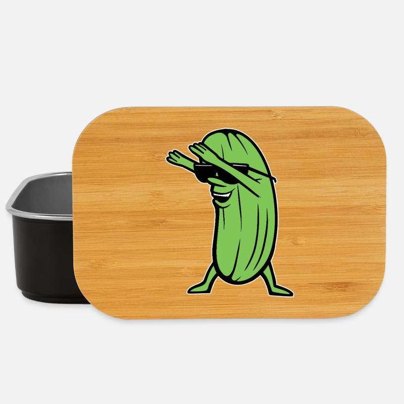 Dabbing Cucumber Dabbing Dab Dance Hip-Hop Dance Pose - Lunch Box - black
