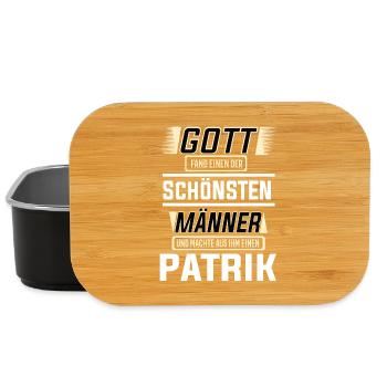 Patrik the Most Beautiful Man Shaped by God Design - Lunch Box - black - Front