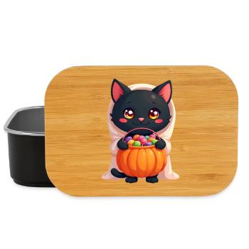 Halloween Cat with Halloween Pumpkin - Lunch Box - black - Front